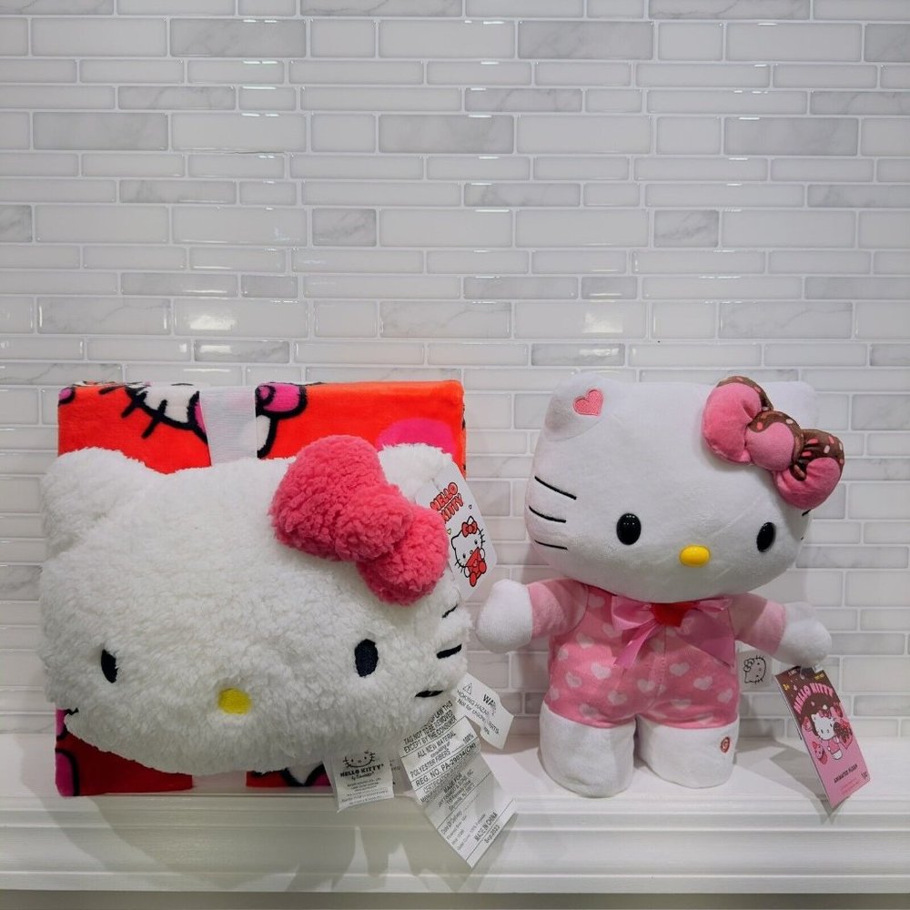 Hello Kitty VALENTINE DANCING Animated Plush & Nogginz Pillow &Plush Set